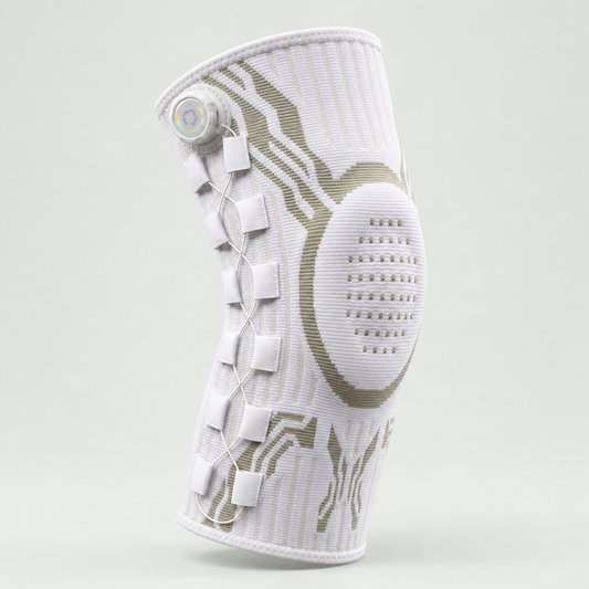 Bomae adjustable knee compression sleeve in white